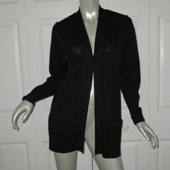 ST. JOHN SEPARATES Black Santana Knit Open Jacket Cardigan Size Small - Picture 1 of 6